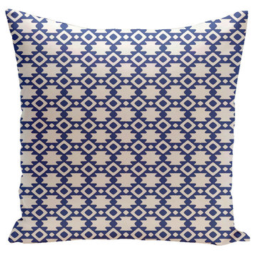 Geometric Decorative Pillow, Dazzling Blue, 16"x16"