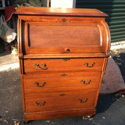 Roll Top Desk-Late 1800s - Side Tables And End Tables