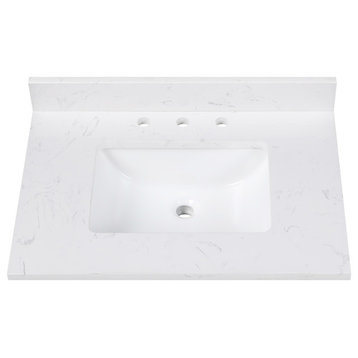 Avanity 25 in. Cala White Engineered Stone Top with Rectangular Sink