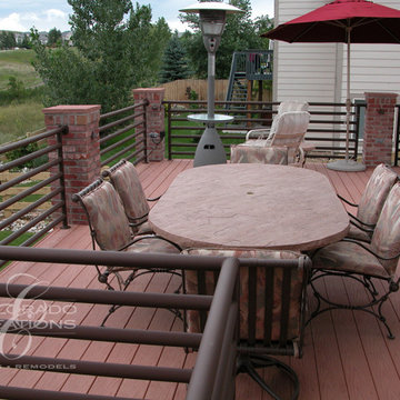 Covered Outdoor Living Patio with Open Deck and Spiral Stairs - Superior