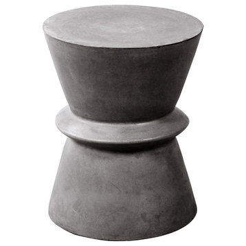 Concrete Hourglass Side Table, Gray