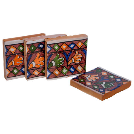 Hand Painted 4"x4" Border Moroccan Tile