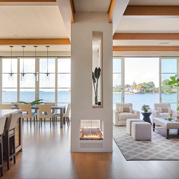Modern Villa with automatic fireplace by APD Architects, Photo by Jeff McNamara