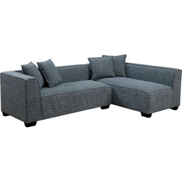 Furniture of America Kolby Contemporary Fabric Right Facing Sectional in Gray