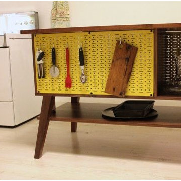 A very cool and creative custom use for Wall Control metal pegboard. Wall Contro
