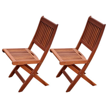 Miramar Cinnamon Brown Hardwood Outdoor Folding Chairs, Set of 2