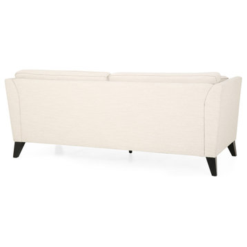 Kelvin Contemporary 3-Seater Fabric Sofa, Beige/Dark Brown
