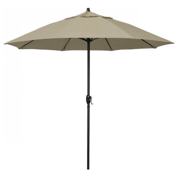 7.5' Patio Umbrella Bronze Pole Fiberglass Ribs Auto Tilt Pacifica, Beige