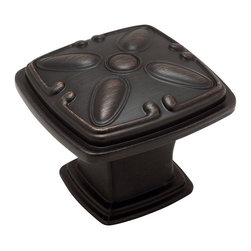 Cosmas - Cabinet Knob, 1-1/4" Square, Oil Rubbed Bronze, Set of 10 - Cabinet And Drawer Knobs