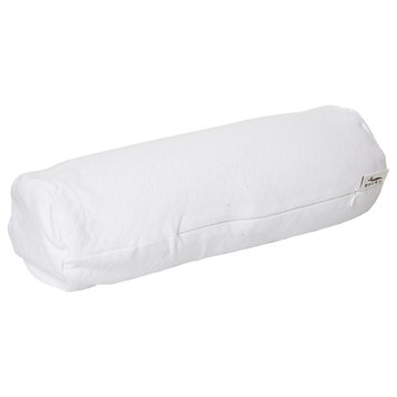 Bucky Bolster Pillow, Millet, White