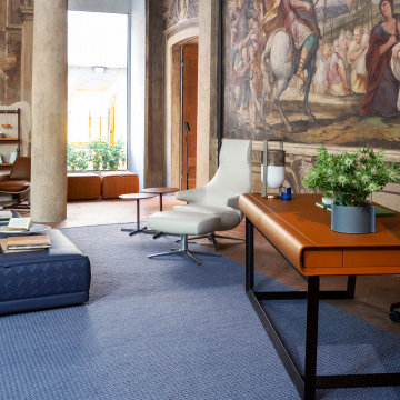 An office with a classic style in a historical context, with workmanship details