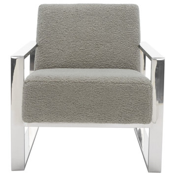 Safavieh Couture Ramos Metal Framed Accent Chair, Grey/Silver