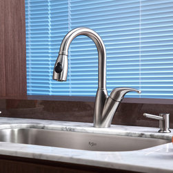 Kraus Single Lever Kraus Stainless Steel Pull Out Kitchen Faucet KPF-2121 - Kitchen Faucets