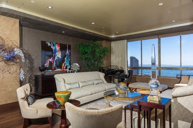 Example of a large trendy living room design in San Diego