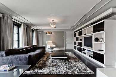 Inspiration for a contemporary living room remodel in Montreal