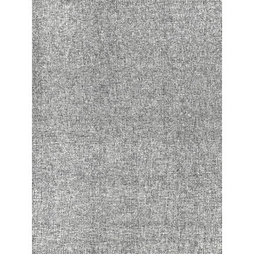 Caprice Handmade Hand-Tufted Wool Black/Ivory Area Rug, 6'x9'