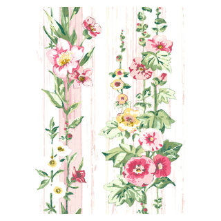 A-Street Prints Charlise Floral Stripe Pink Wallpaper