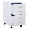 2 Drawer Mobile Locking Metal File Cabinet, White