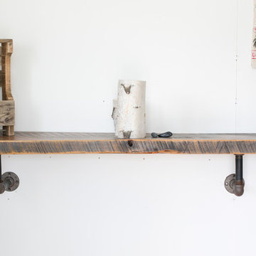 Reclaimed Barn Wood Industrial Shelving