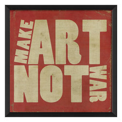 The Artwork Factory - Make Art Not War Print, Red - Prints And Posters
