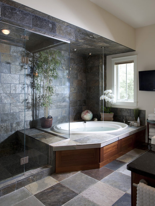 Best Traditional Bathroom with Slate Floors Design Ideas & Remodel Pictures Houzz