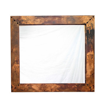 Hammered Copper Entryway Mirror - 34" x 31", Light