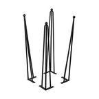 Serenta Hairpin Metal Table Legs, 4-Piece Set, Black, 30"