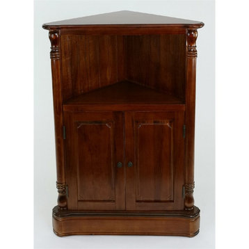 Ayla Corner Cabinet 24Wx35"H in brown wood