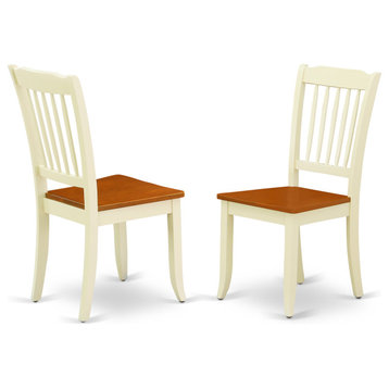 Danbury Vertical Slatted Back Chairs, Buttermilk Finish, Set of 2