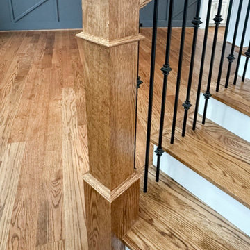 117_Distinct Oak Staircase with Iron Balusters & Oak Rail Profile, Chantilly VA