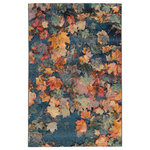 Liora Manne - Marina Fall In Love Indoor/Outdoor Rug, Multi, 7'10"x9'10" - Featuring deep, vivid colors, this area rug adds the romance and nostalgic appeal of Fall to your indoor or outdoor space. Evoking the image of a freshly raked pile of leaves in lively hues of  orange, red, yellow and green, offset by a dark teal background. Made in Egypt from 100% polypropylene, the Marina Collection is Power Loomed to create intricate designs with a broad color spectrum and a high-quality finish. The material is flatwoven, low profile, weather resistant, UV stabilized for enhanced fade resistance, durable and ideal for those high traffic areas such as your patio, sunroom, kitchen, entryway, hallway, living room and bedroom making this the ideal indoor or outdoor rug. Detailed patterns are offered in an eclectic mix of styles ranging from tropical, coastal, geometric, contemporary and traditional designs; making these perfect accent rugs for your home. Limiting exposure to rain, moisture and direct sun will prolong rug life.