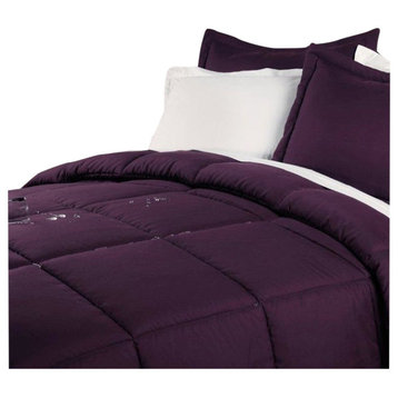 Lotus Home Water and Stain Resistant Microfiber Comforter Mini Set, Fig, King