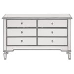 Elegant - Elegant Contempo 6 Drawer Dresser, Hand Rubbed Antique Silver - This 6 Drawer Dresser In Hand Rubbed Antique Silver from Elegant has a finish of Hand Rubbed Antique Silver and fits in well with any Contemporary style decor.