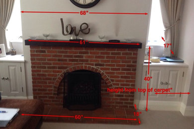 Limestone fireplace with a Gas stove