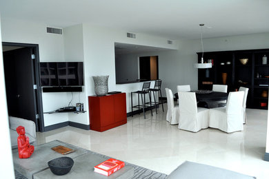 Inspiration for a contemporary dining room remodel in Miami