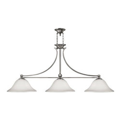 Hinkley - Hinkley 4666 Bolla 3 Light Chandelier, Brushed Nickel/Etched Opal - Chandeliers