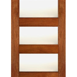 RB-02 Interior Mahogany Contemporary 5 Lite Matte Glass Single Door - Interior Doors