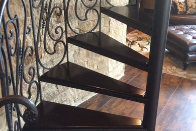 Example of a mountain style staircase design in Austin