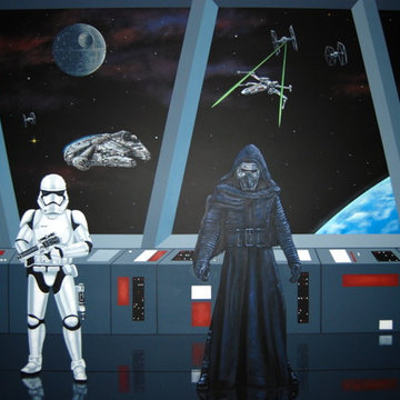 Star Wars: The Force Awakens Murals in a bedroom by Tom Taylor of Mural Art LLC