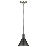 Generation Lighting Collection - Sea Gull Lighting 1-Light Mini Pendant, Brushed Nickel - Blubs Not Included