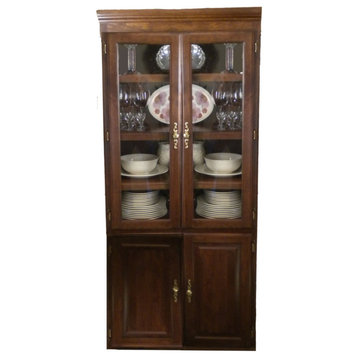 Traditional Bookcase Glass Doors, Red Oak, 72h