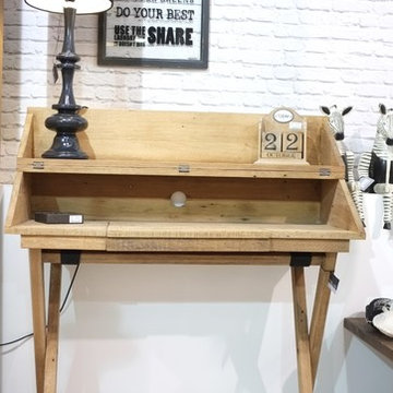 Natural Wooden Campaign Desk