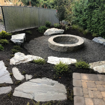 Built in Seating, Rockery and Fire Pit