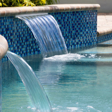 Tropical Pool and Spa with Waterfalls