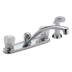 Delta Classic Two Handle Kitchen Faucet with Spray - Kitchen Faucets
