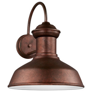 Large 1 Light Weathered Copper Outdoor Fixture Farmhouse Outdoor Wall Lights And Sconces By Designer Lighting And Fan Houzz