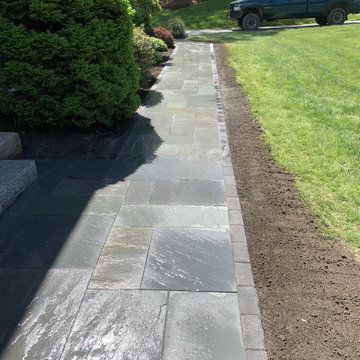 Concrete Paver Patio with Charcoal Border — Franklin, MA