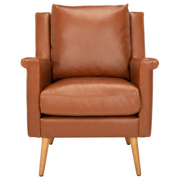 Safavieh Astrid Mid Century Arm Chair, Cognac/Natural