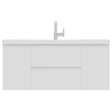 Paterno 48" Wall Mounted Bathroom Vanity, White