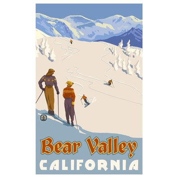 Paul A. Lanquist Bear Valley California Mountain Skier Art Print, 30"x45"